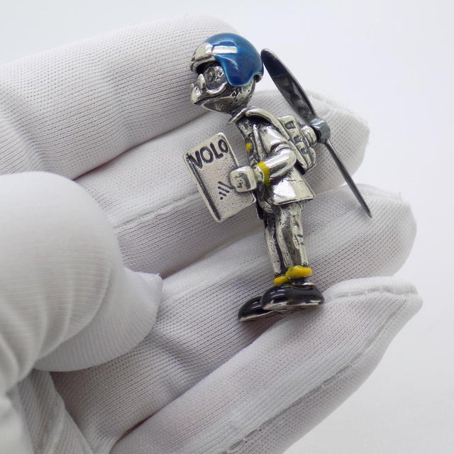 Rare vintage miniature sculpture packed with pure pop culture, depicting Gyro Gearloose ("Archimede Pitagorico" in...