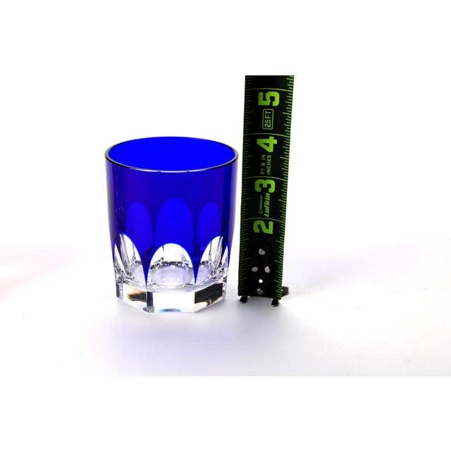 Vintage Cut-to-Clear Crystal Tumblers – Jewel-Tone Mid Century Barware - Set of 5 For Sale - Image 10 of 10