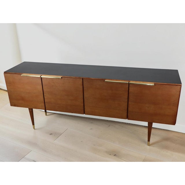 Mid-Century Modern Vintage Teak and Brass Sideboard, 1970s For Sale - Image 3 of 18