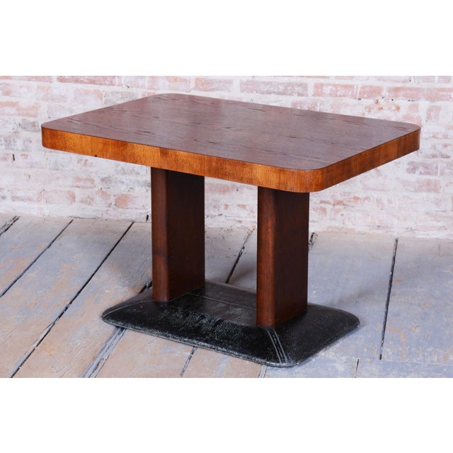Brown Art Deco Dining Table in Oak by J. Halabala for Up Zavody, 1930s For Sale - Image 8 of 11