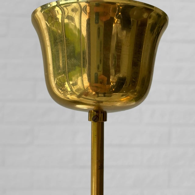 Mid-Century Chandelier in Brass and Opal Glass, Sweden, 1950s For Sale - Image 13 of 14