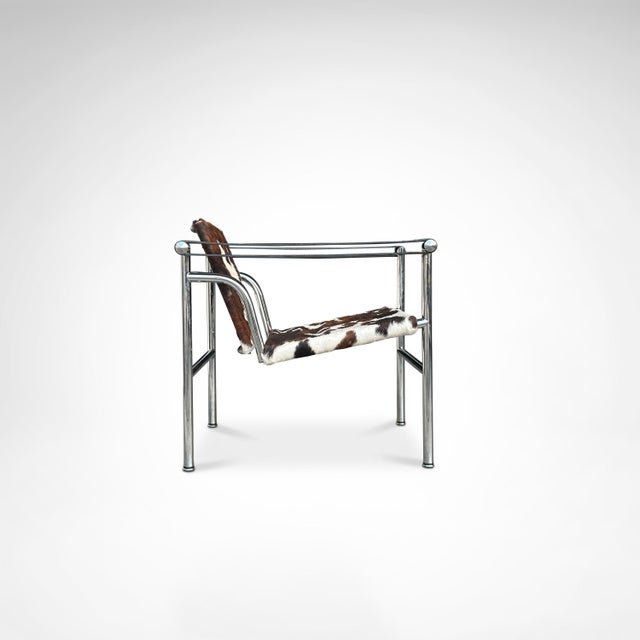 Metal LC1 Armchair in Ponyskin by Le Corbusier for Cassina, 1980s For Sale - Image 7 of 11