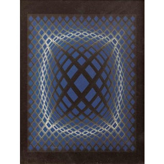 Victor Vasarely, Lattice, Screen Print, 1980s, Framed For Sale