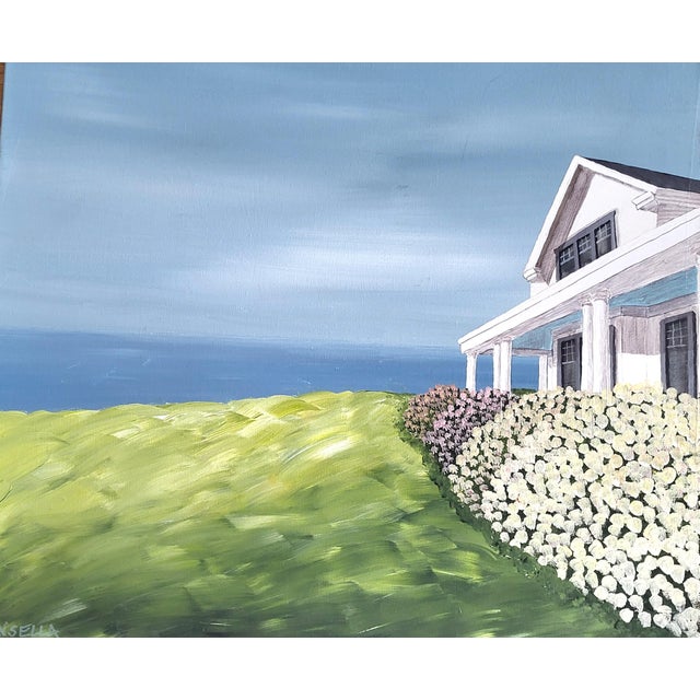 2020s Nantucket Hydrangeas Original Painting Susan Kinsella 24x30 Acrylic on Canvas For Sale - Image 5 of 12