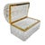 Mid 20th Century Vintage Large Domed Crystal Casket Box With Brass Frame For Sale - Image 5 of 16