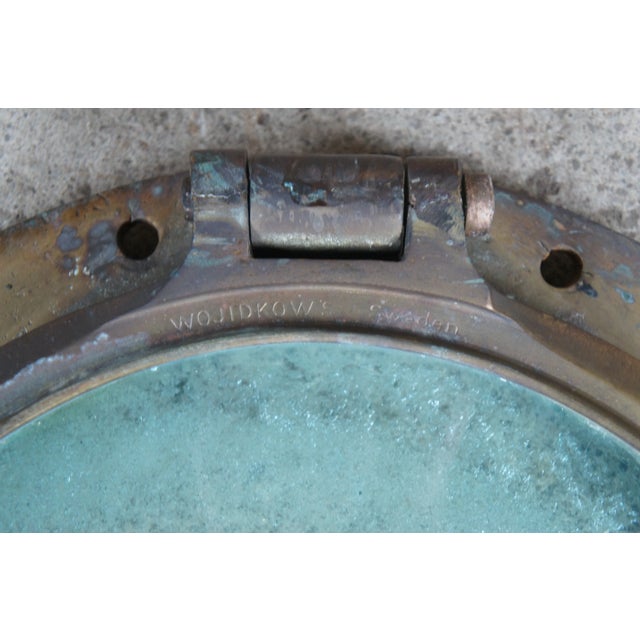 Early 20th Century Solid Brass Maritime Ships Porthole Storm Cover Window For Sale - Image 6 of 13