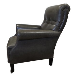 English Library Chair With Beautiful Nailhead Detail For Sale