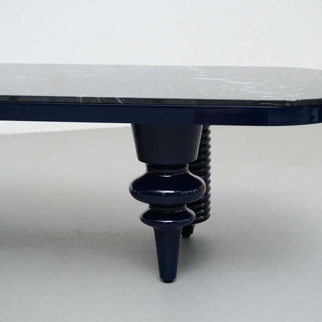 Jaime Hayon Black and Blue Marble Multileg Low Table attributed to Bd Barcelona For Sale - Image 9 of 13