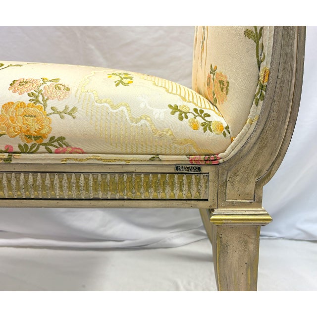 Francisco Hurtado Vintage Francisco Hurtado Rolled Arm Upholstered Bench Made in Spain For Sale - Image 4 of 15