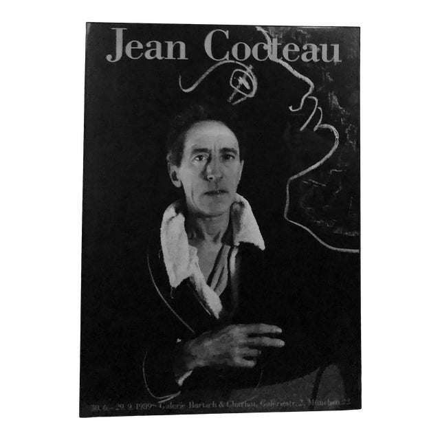 Herbert List Lithograph Poster of Jean Cocteau, Lucite Frame 1980's For Sale