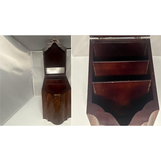 George III Mahogany Knife Box: 18th Century Serpentine Stationery Storage For Sale - Image 9 of 10