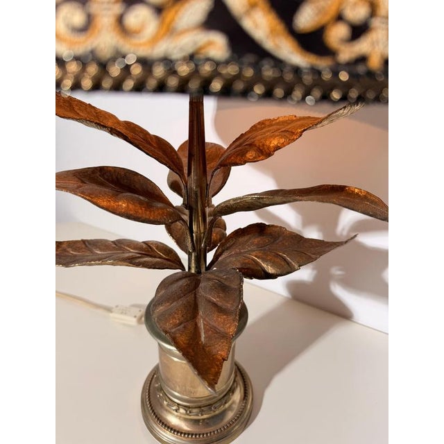 Table Lamp with Sculptural Leaf Base by Willy Daro For Sale - Image 3 of 9