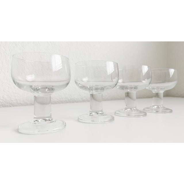 1970s French Wide Stem Wine Glasses - A Set of 4 For Sale - Image 4 of 5