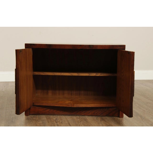Brown Lane Mid Century Brutalist Pueblo Cabinet Nightstands - A Pair For Sale - Image 8 of 12