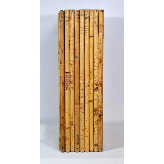 1990s Vintage Tortoise Bamboo Wall Cabinet With Mirror, Aesthetic Movement Style For Sale - Image 5 of 9