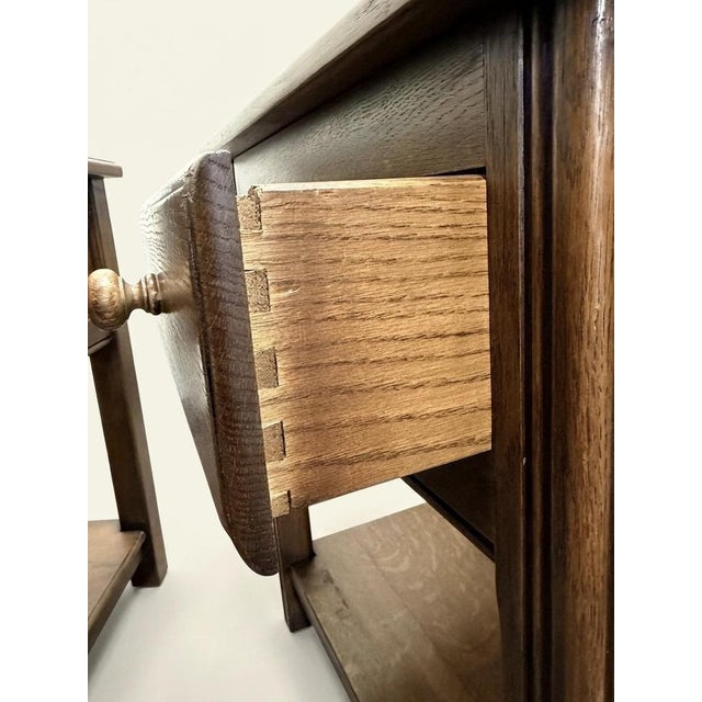 Vintage Country-Style Nightstands in Oak, Set of 2 For Sale - Image 3 of 4
