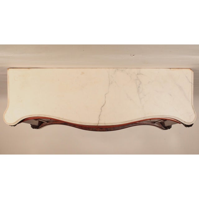 Late 19th Century English Victorian Burl Walnut and Walnut Two Door Cabinet With Marble Top For Sale - Image 5 of 13