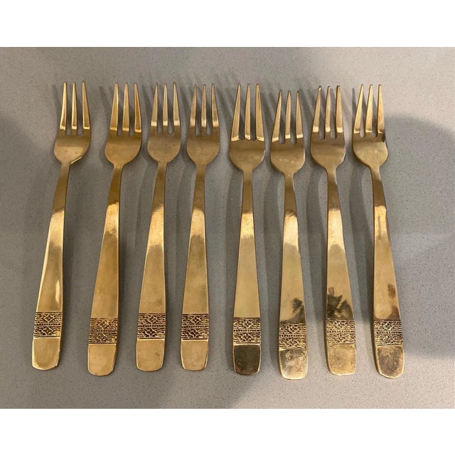 Metal Vintage Solid Bronze Appetizer & Serving Flatware Set- 19 Pieces For Sale - Image 7 of 13