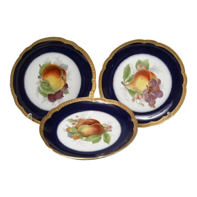Early 1900s Rosenthal Gold-Rim Fruit Plates , Germany- Set of 3 For Sale