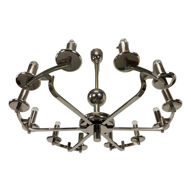 Large Bauhaus Chandelier and Wall Lamps, 1940s, Set of 3 For Sale