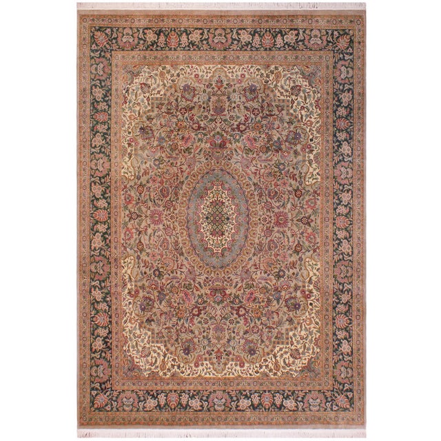 Art Nouveau 1990's Pak-Persian Gray/Drk.green Wool Rug - 8'10'' X 12'5'' For Sale - Image 9 of 9