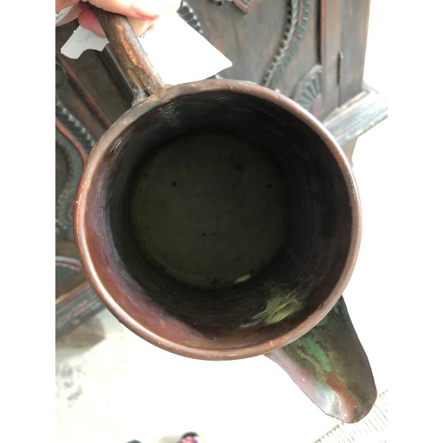 Early 1900s Copper Verdigris Pitcher Vase For Sale - Image 11 of 11