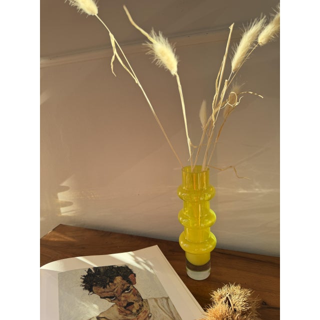Yellow Cased Glass Bamboo Vase by Bo Borgström for Åseda Glasbruk, Sweden, 1960s For Sale - Image 11 of 18