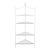 Mirrored Five Shelf White Faux Bamboo Corner Etagere For Sale