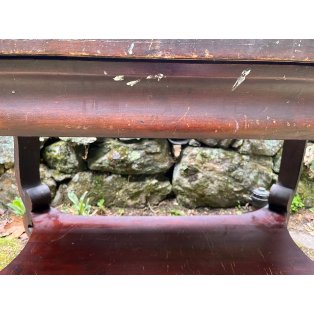 Brown Antique Wooden Desk Console Table For Sale - Image 8 of 9