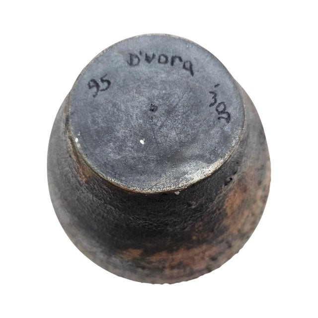 Studio Pottery Iron-Saturated Stoneware Vase – Tenmoku Glaze 8" For Sale - Image 12 of 13