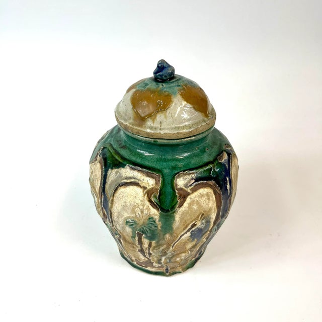17th Century 17th Century Chinese Tricolored Ginger Jar With Palm Trees For Sale - Image 5 of 10