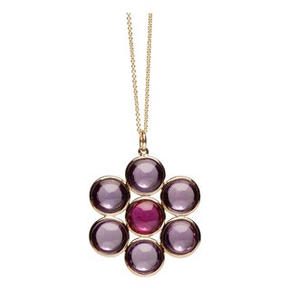 Amethyst-Rubelite Flower Pendant For Sale