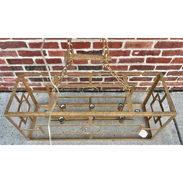 Ella Home Lighting Metropolitan Chandelier Ch46 Gold Iron 8 Light 36”x16”x12” In excellent condition