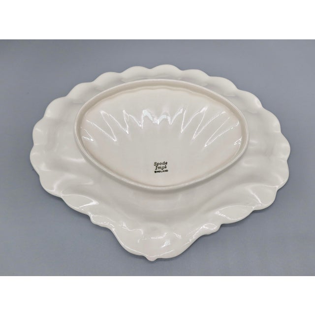 Mid 20th Century Vintage Spode Imperial White Scallop Shell Dish — Made in England For Sale - Image 5 of 6
