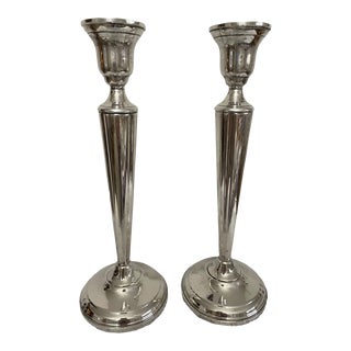 1930s Sterling Silver Candlesticks - a Pair For Sale