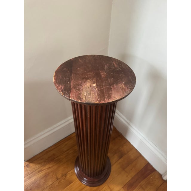 1980s Vintage 1980s Wooden Pedestal For Sale - Image 5 of 6
