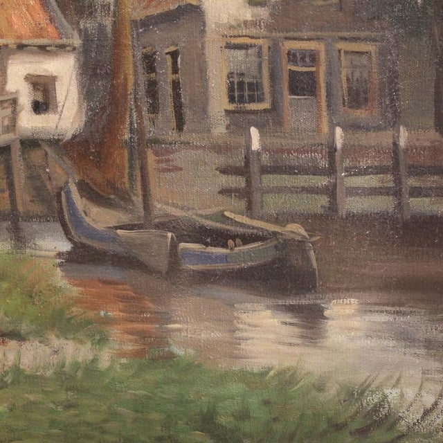 Dutch Artist, View of the City of Hoorn, 1950, Oil on Canvas For Sale - Image 13 of 15
