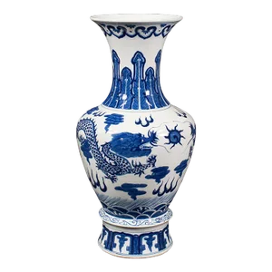 1940s Vintage Art Deco Chinese Ceramic Baluster Vase