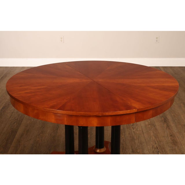 Ethan Allen 'Medallion' Cherry Round Pedestal Dining Table For Sale - Image 12 of 18