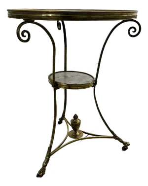 Bronze and Marble Gueridon (Side Table), Louis XVI Style