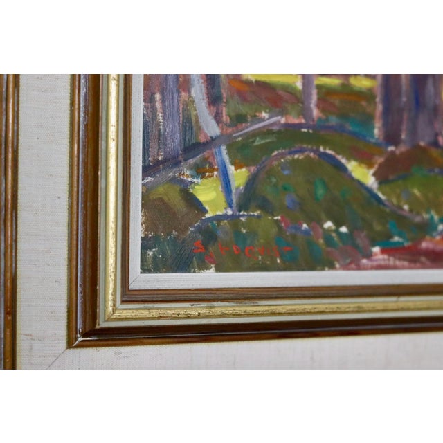 Modern S. Toqvist, Forest, 1960s, Oil on Panel, Framed For Sale - Image 3 of 11