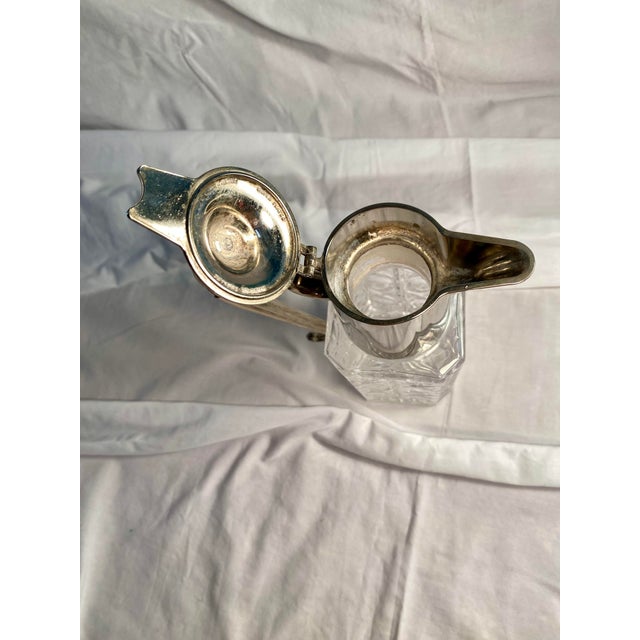 Silver Antique Edwardian English Cut Glass Claret Jug For Sale - Image 8 of 8