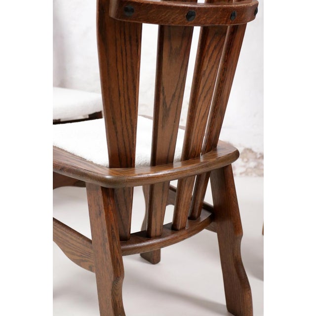 Mid-Century Brutalist Oak Dining Room Chairs, 1960s, Set of 4 For Sale - Image 17 of 18