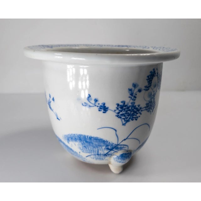 Mid-Century Japanese Blue and White Arita Jardiniere Planter Cachepot For Sale In New York - Image 6 of 10