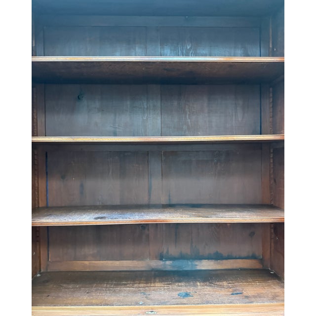 Large English Bookcase in Walnut and Mahogany For Sale - Image 16 of 18