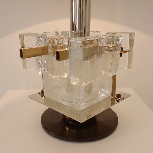 Gold Italian Murano Glass Table Lamp from Poliarte, 1960s For Sale - Image 8 of 13