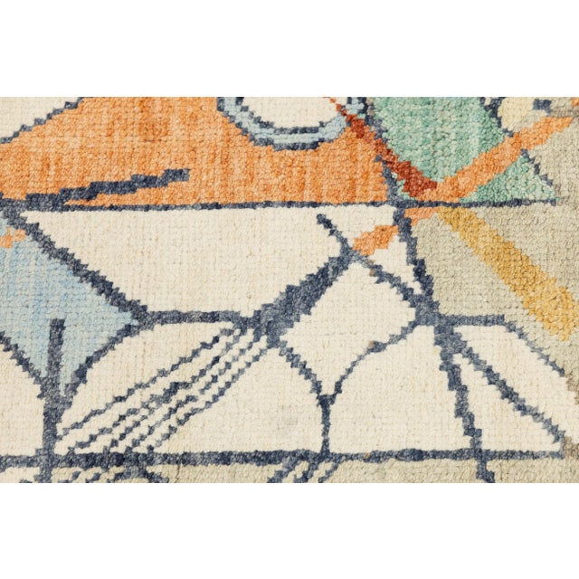 5x8 Kandinsky-Inspired Abstract Art Area Rug – Modern Art Deco Hand-Knotted Wool For Sale - Image 4 of 9