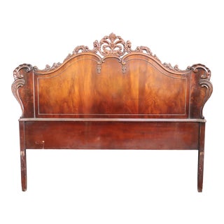 Italian Style Mahogany Queen Size Headboard For Sale
