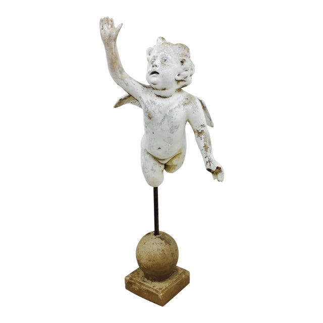 Antique Garden Cherub Sculpture For Sale