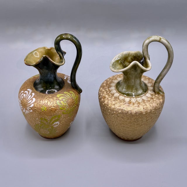 Antique Art Nouveau Stoneware Vases from Royal Doulton Lambeth, 1890s, Set of 2 For Sale - Image 10 of 18
